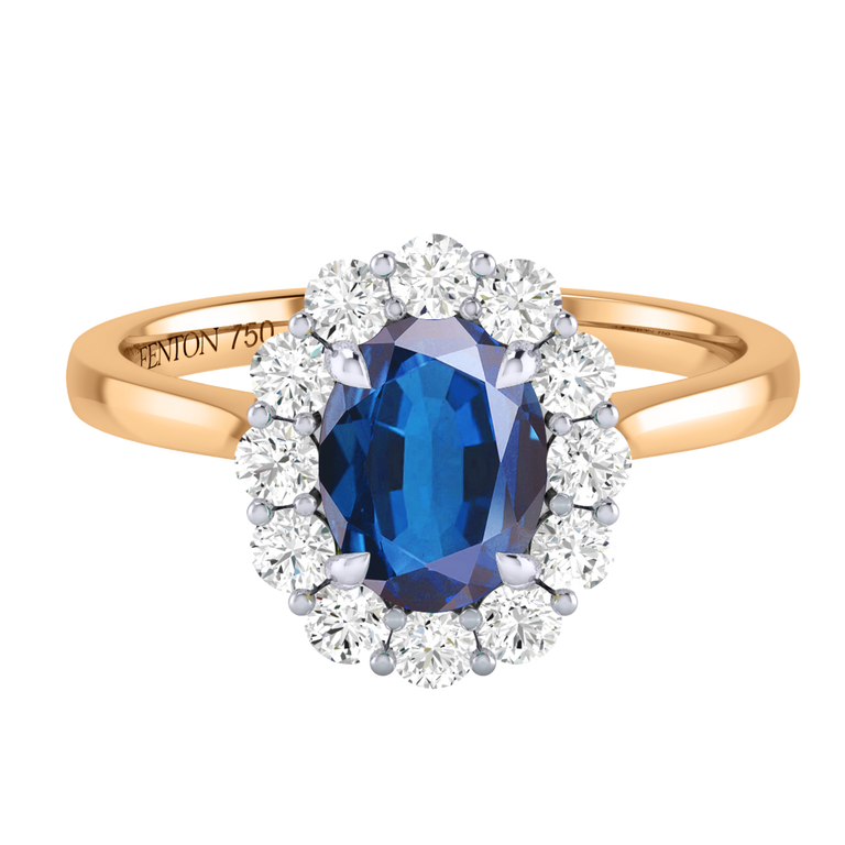 Mayfair Oval Blue Sapphire 18K Yellow Gold Ring