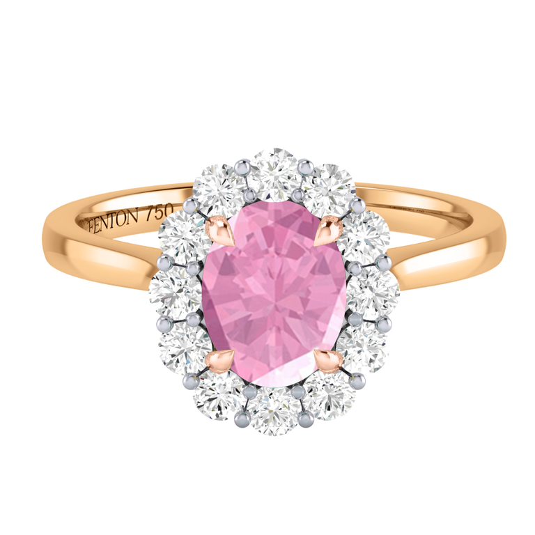 Mayfair Oval Pink Sapphire 18K Yellow Gold Ring
