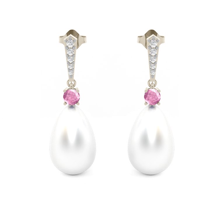 Classic Pearl and Pink Sapphire Drops