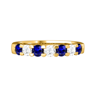 The Seven Stone, Blue Sapphire, 18K Yellow Gold