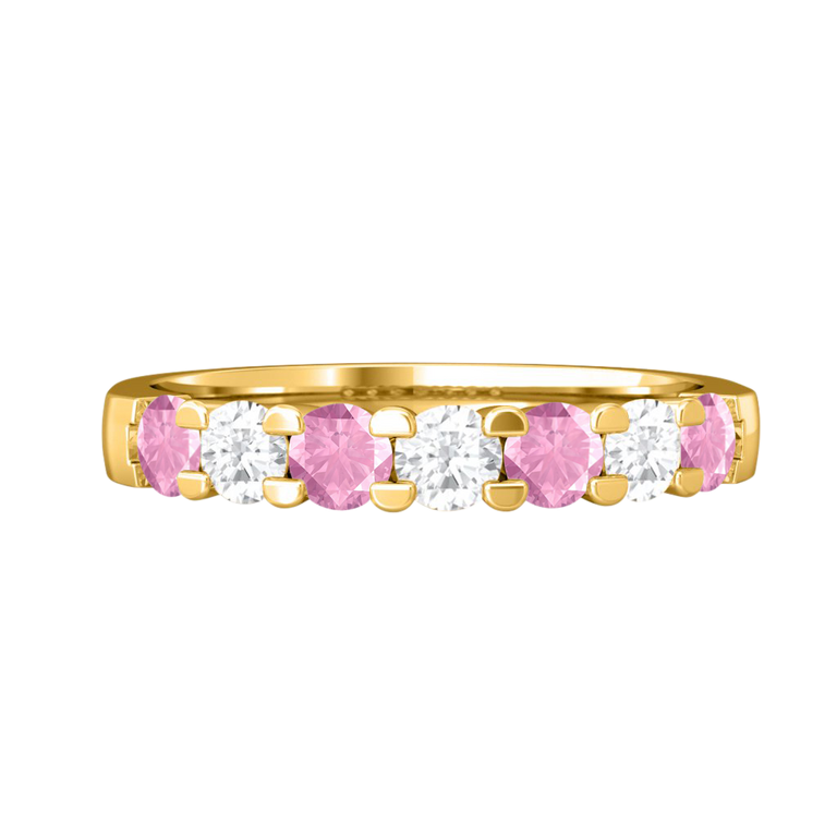 The Seven Stone, Pink Sapphire, 18K Yellow Gold