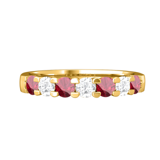 The Seven Stone, Ruby, 18K Yellow Gold