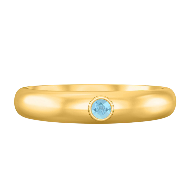 The Single Stone, Aquamarine, 18K Yellow Gold
