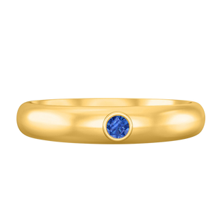 The Single Stone, Blue Sapphire, 18K Yellow Gold