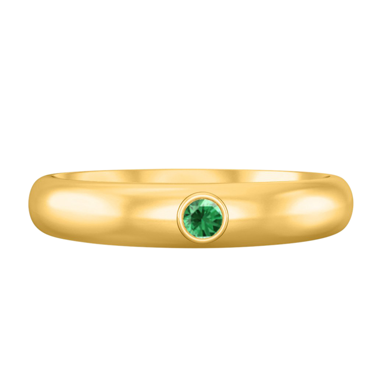 The Single Stone, Emerald, 18K Yellow Gold