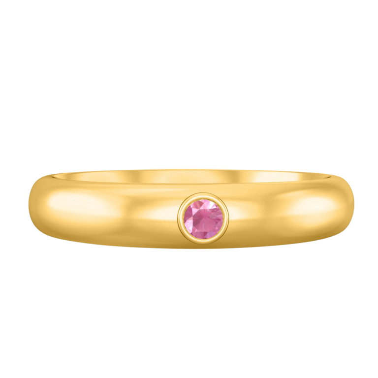 The Single Stone, Pink Sapphire, 18K Yellow Gold