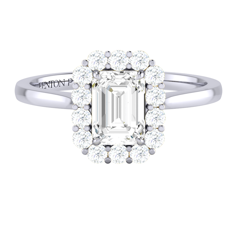 Solar Diamond Mayfair Emerald Cut Diamond Platinum Ring