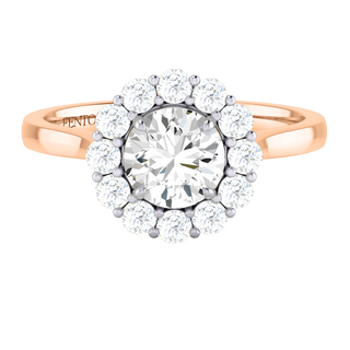 Solar Diamond Mayfair Round Cut Diamond 18k Rose Gold Ring