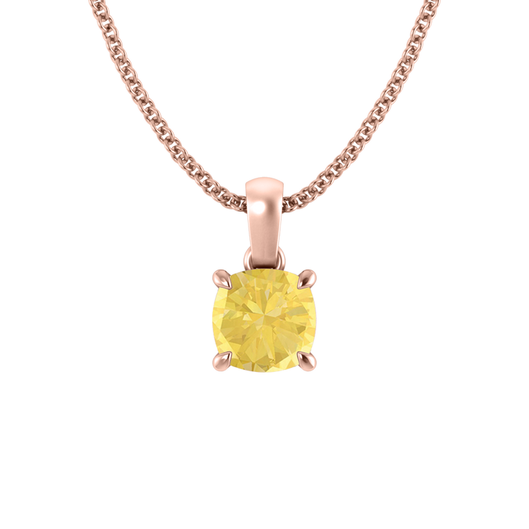 Solitaire Yellow Sapphire Pendant Necklace