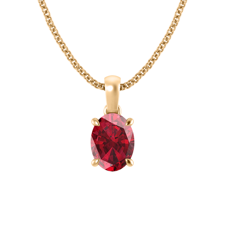 Solitaire Ruby Pendant Necklace