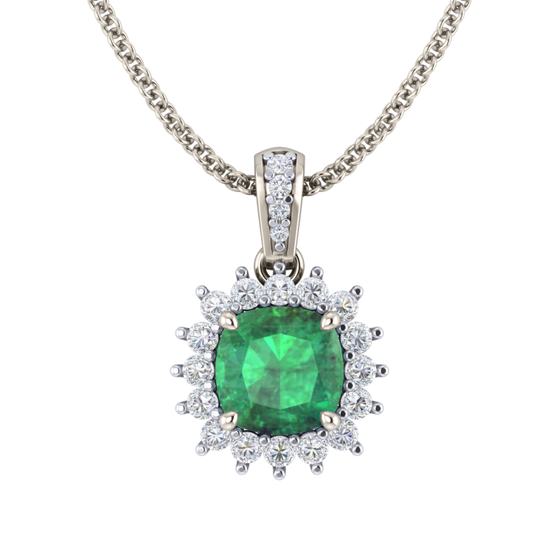 Star Emerald Pendant Necklace