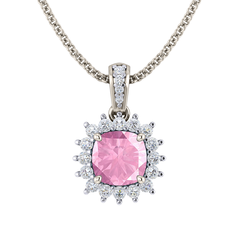 Star Pink Sapphire Pendant Necklace