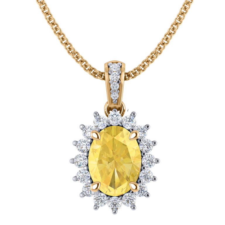 Star Yellow Sapphire Pendant Necklace