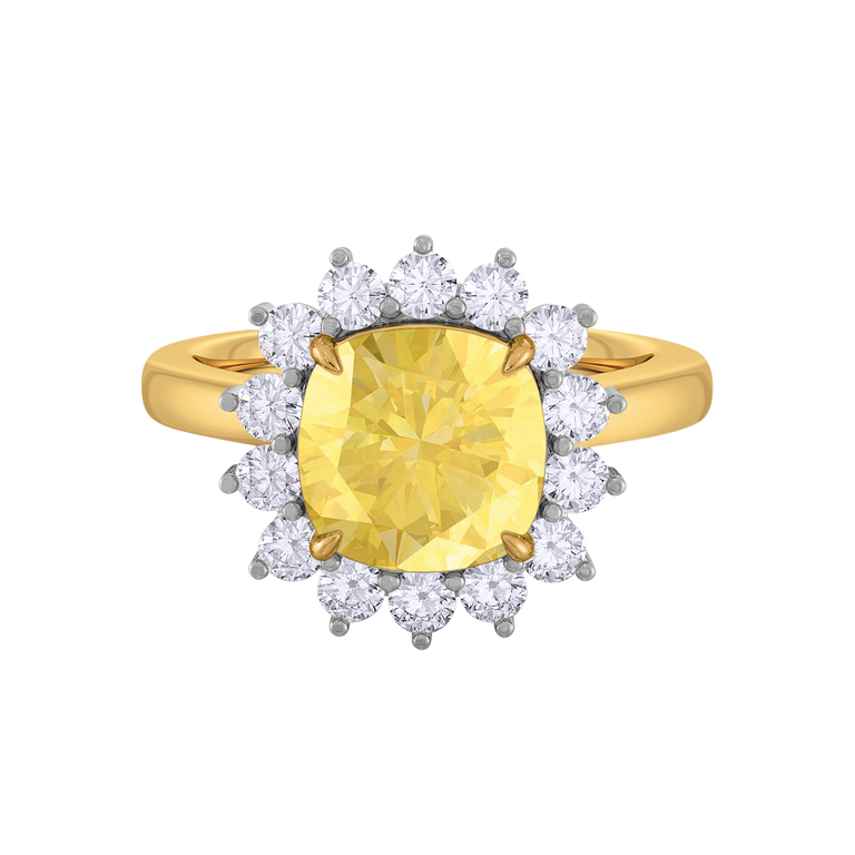 Star Cushion Yellow Sapphire 18K Yellow Gold Ring