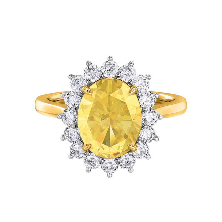 Star Oval Yellow Sapphire 18K Yellow Gold Ring