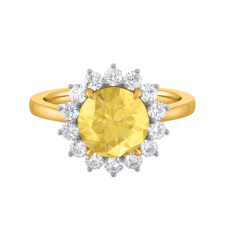 Star Round Yellow Sapphire 18K Yellow Gold Ring