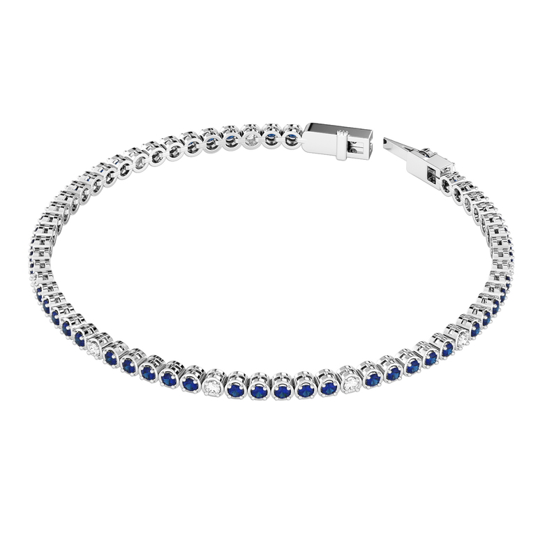 Blue Sapphire and Diamond Tennis Bracelet