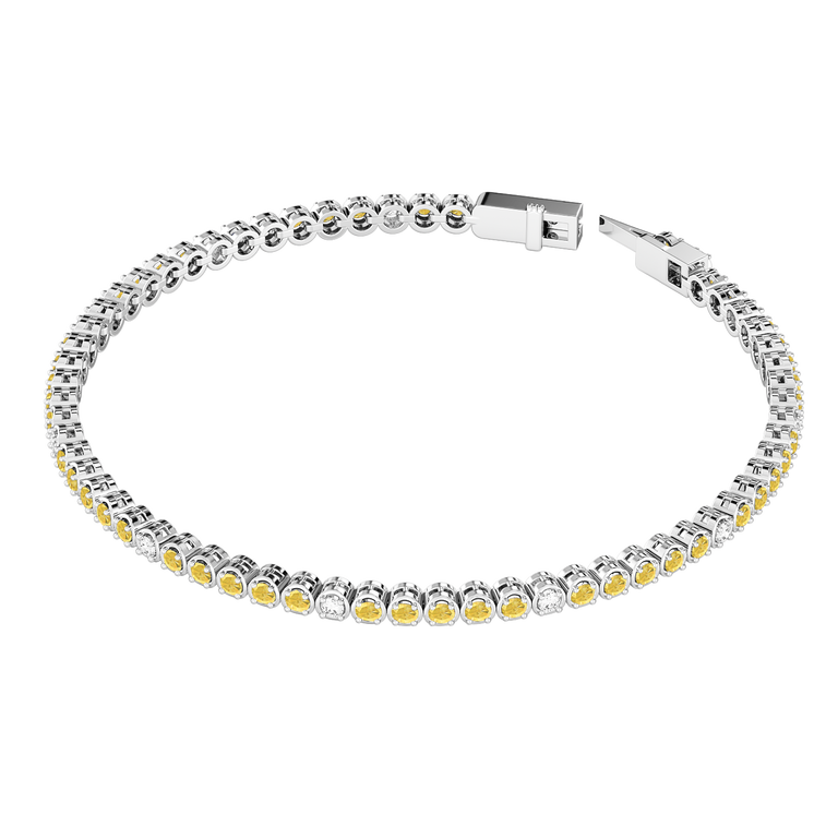 Yellow Sapphire and Diamond Tennis Bracelet