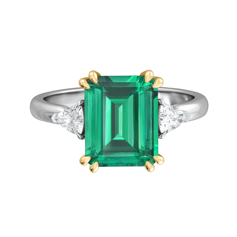 Trilogy Emerald Emerald Platinum Ring