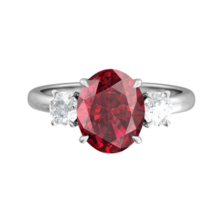 Trilogy Oval Ruby Platinum Ring