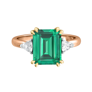 Trilogy Emerald Emerald 18K Rose Gold Ring