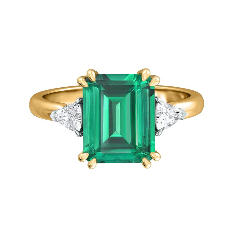 Trilogy Emerald Emerald 18K Yellow Gold Ring