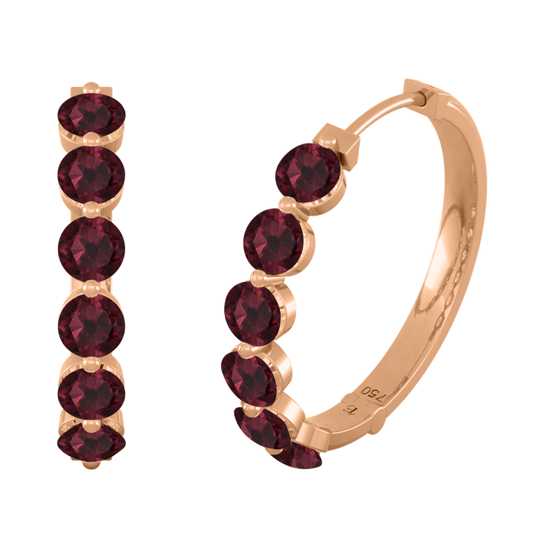 Venus Hoop Garnet Earrings