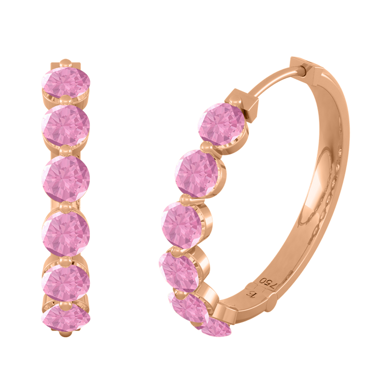 Venus Hoop Pink Sapphire Earrings