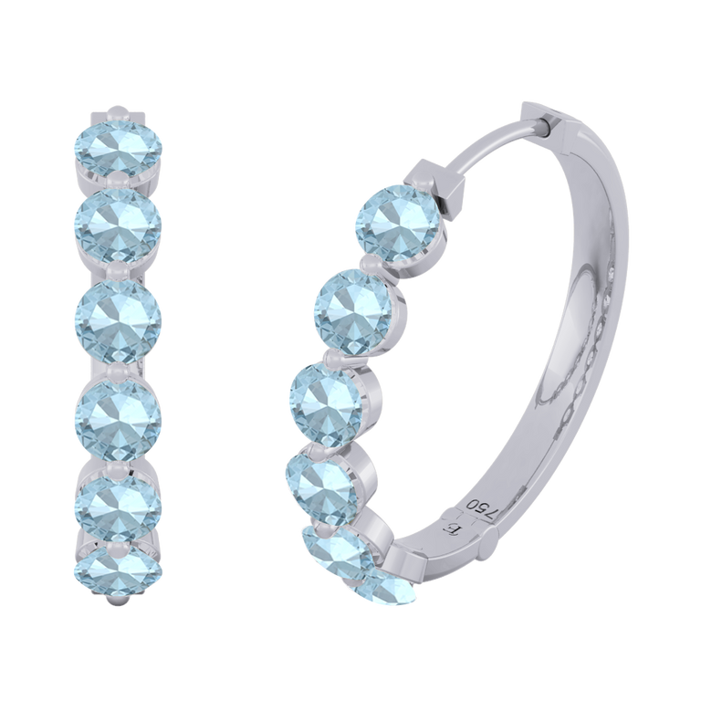 Venus Hoop Aquamarine Earrings