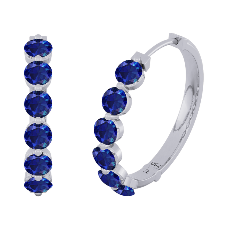 Venus Hoop Blue Sapphire Earrings