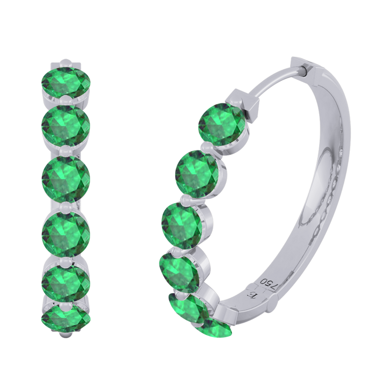 Venus Hoop Emerald Earrings