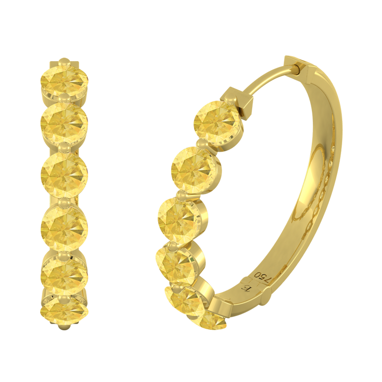Venus Hoop Yellow Sapphire Earrings