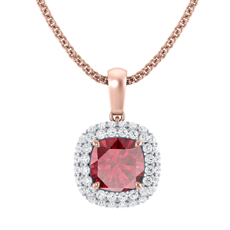 Vintage Ruby Pendant Necklace