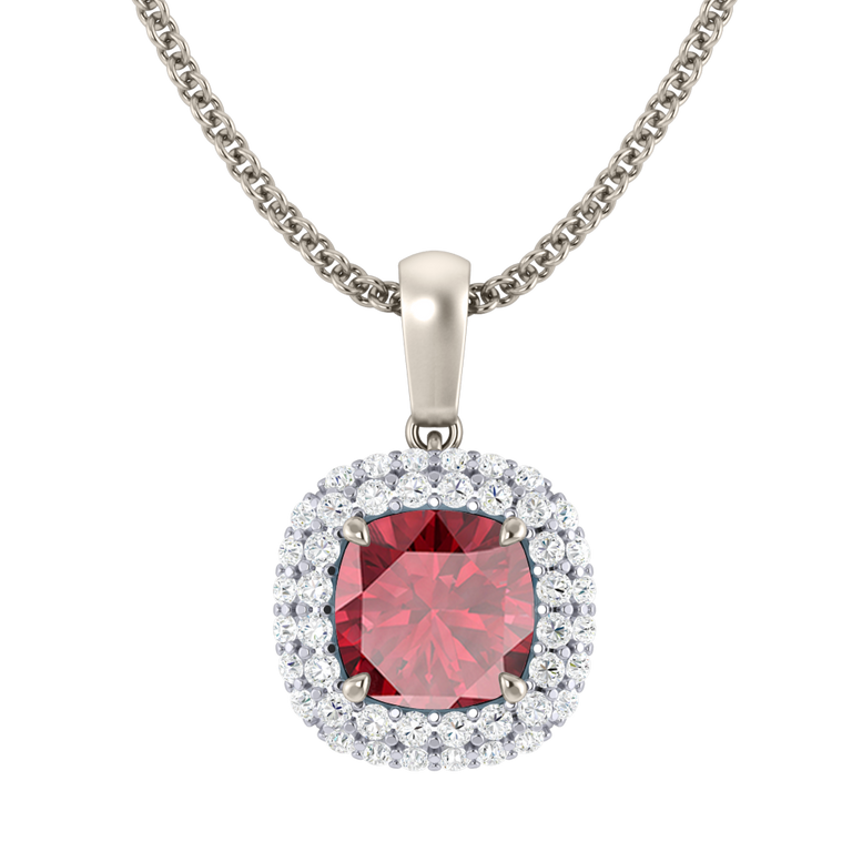Vintage Ruby Pendant Necklace