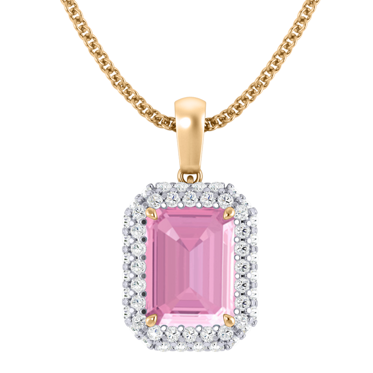Vintage Pink Sapphire Pendant Necklace