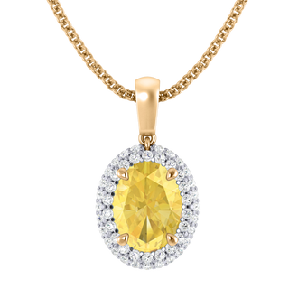 Vintage Yellow Sapphire Pendant Necklace